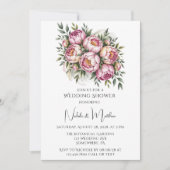 Invitation Élégant Wedding shower d'arrangement floral Peony (Devant)