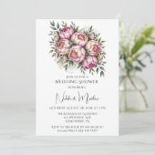 Invitation Élégant Wedding shower d'arrangement floral Peony (Debout devant)