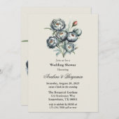 Invitation Élégant Wedding shower de bouquet vert et gris (Devant / Derrière)