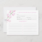 Invitation Elégant Wedding shower de recettes de fleurs roses (Devant)