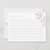 Invitation Elégant Wedding shower de recettes de fleurs roses (Dos)