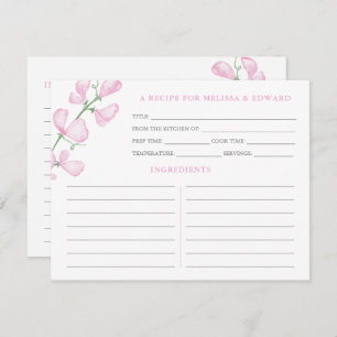 Invitation Elégant Wedding shower de recettes de fleurs roses