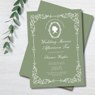 Invitation Élégant Wedding shower de thé Regency après-midi