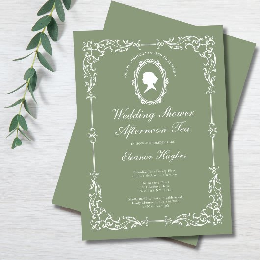 Invitation Élégant Wedding shower de thé Regency après-midi