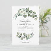 Invitation Elégant Wedding shower de verdure Eucalyptus Arch (Debout devant)