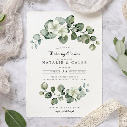 Invitation Elégant Wedding shower de verdure Eucalyptus Arch