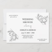 Invitation Élégant "Wedding shower" floral (Devant)