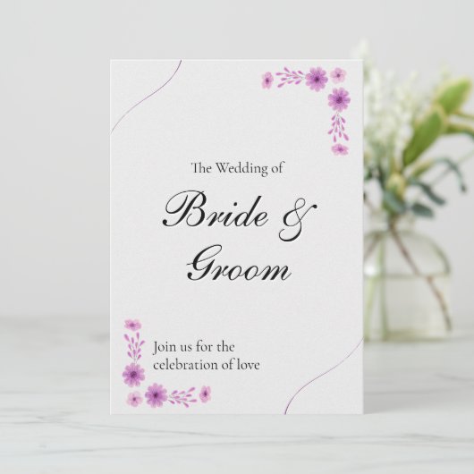 Invitation Elegant Wedding with Timeline & QR Code (Debout devant)