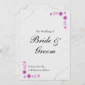 Invitation Elegant Wedding with Timeline & QR Code (Devant / Derrière)