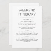 Invitation Elégant Week-end Anniversaire Itinéraire Invitatio (Devant / Derrière)