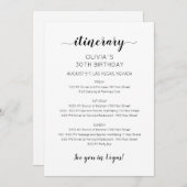 Invitation Elégant Week-end Anniversaire Itinéraire Invitatio (Devant / Derrière)