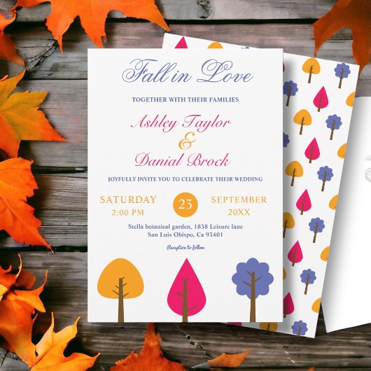 Invitation Elégant Whimsical coloré Mariage de automne rustiq