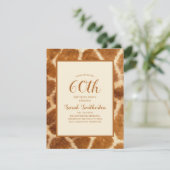 Invitation Elégant Whimsical Giraffe Imprimer 60e anniversair (Debout devant)
