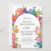 Invitation Elégant Whimsy Bold Mariage d'aquarelle florale (Devant)