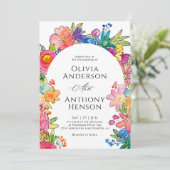 Invitation Elégant Whimsy Bold Mariage d'aquarelle florale (Debout devant)