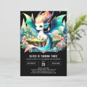 Invitation Elégant Whimsy Dragon Anniversaire (Debout devant)