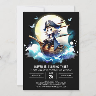 Invitation Elégant Whimsy Pirate Anniversaire