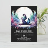 Invitation Elegant Whimsy Wolf Birthday (Debout devant)