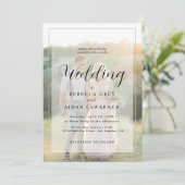 Invitation Elegant White and Black Gold Border Photo Wedding (Debout devant)