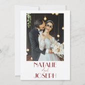 Invitation Elegant White Burgundy Minimalist Photo Wedding (Dos)