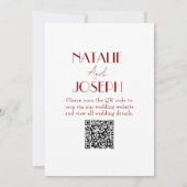 Invitation Elegant White Burgundy Minimalist QR Code Wedding (Dos)