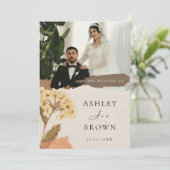 Invitation Elegant White Cream Modern Photo Wedding (Debout devant)