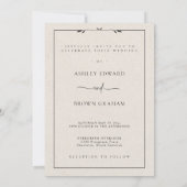 Invitation Elegant White Cream Modern Photo Wedding (Dos)