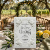 Invitation Elegant White Faux Embossed Bas-Relief Wedding 