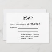Invitation Elegant White Gay Wedding RSVP Card (Devant)