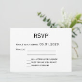 Invitation Elegant White Gay Wedding RSVP Card (Debout devant)