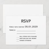 Invitation Elegant White Gay Wedding RSVP Card (Devant / Derrière)