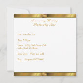 Invitation Élégant White Gold 50th Anniversary Party Event (Dos)