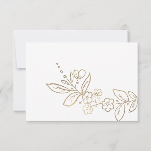Invitation Elegant white gold simple floral Bridesmaid (Dos)