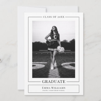 Invitation Elegant White Graduate Announcement
