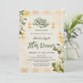 Invitation Elegant White Jasmine Floral Ramadan Iftar (Debout devant)