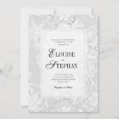Invitation Elegant White Lace Wedding (Devant)