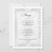 Invitation Elegant White Lace Wedding Welcome Itinerary Card (Dos)