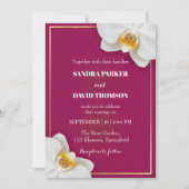 Invitation elegant white orchid blooms wedding (Devant)