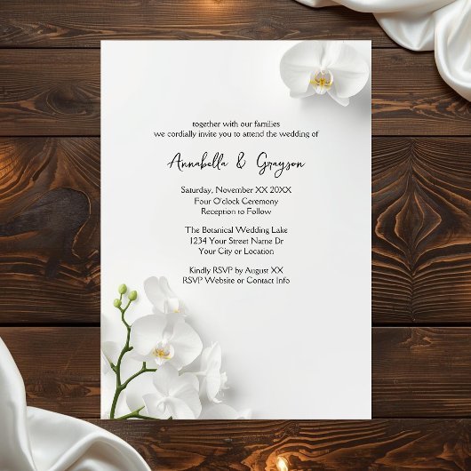 Invitation Elegant White Orchids Wedding