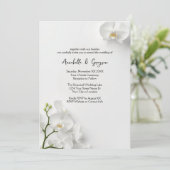 Invitation Elegant White Orchids Wedding (Debout devant)