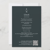 Invitation Elegant White Peony Art Nouveau QR Code Wedding (Dos)