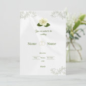 Invitation Elegant White Rose Floral Wedding Invita (Debout devant)