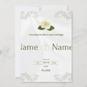 Invitation Elegant White Rose Floral Wedding Invita (Dos)