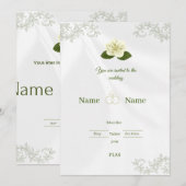 Invitation Elegant White Rose Floral Wedding Invita (Devant / Derrière)