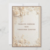 Invitation Elegant White Rose Soft Ivory Floral Decor Wedding (Dos)