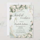Invitation Elegant White Roses Wedding Champagne Wedding (Devant)