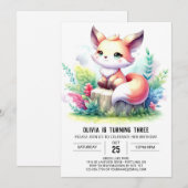 Invitation Elégant Wild Fox Anniversaire numérique (Devant / Derrière)