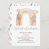 Invitation Elégant Wild & Onederful Fleur sauvage 1er anniver (Devant / Derrière)