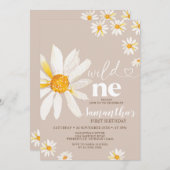 Invitation Elégant Wild Un Anniversaire Boho Daisy Flowers (Devant / Derrière)
