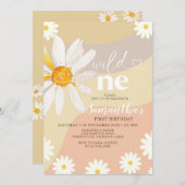 Invitation Elégant Wild Un Anniversaire Boho Daisy Flowers (Devant / Derrière)